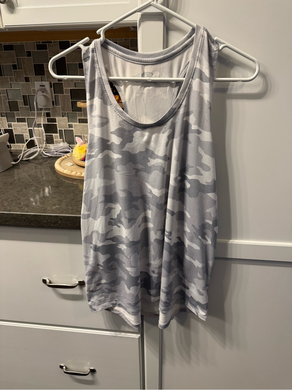 Athletic Works Grey Camo Racerback Tank Top
